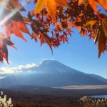 山中湖パノラマ台の富士山と紅葉